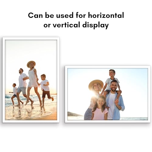 Americanflat 11x17 Picture Frame with Polished Plexiglass - Streamline Collection - Thin Border Picture Frame for Wall Display - Hanging Hardware Included - White