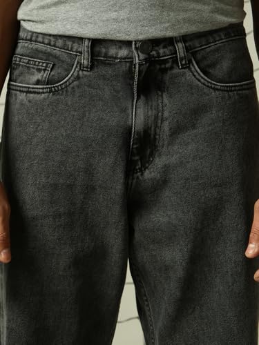 Image of Hubberholme Men Washed Cotton Loose Fit Mid- Rise Jeans 10