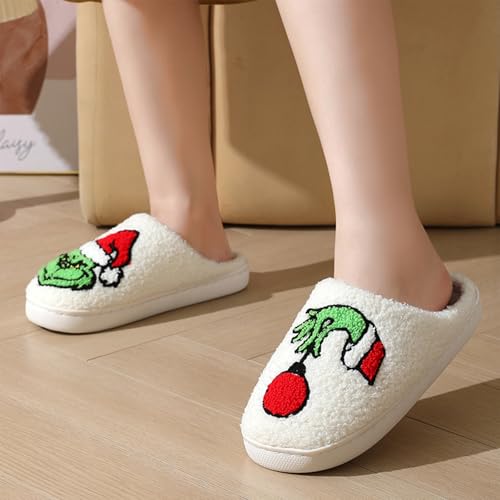 Womens Mens Slippers Halloween Christmas Cute Cartoon Pattern Slipper Anti-slip Design Cozy Indoor House Winter Shoes Soft Plush Warm Slippers Gifts for Girlfriend3