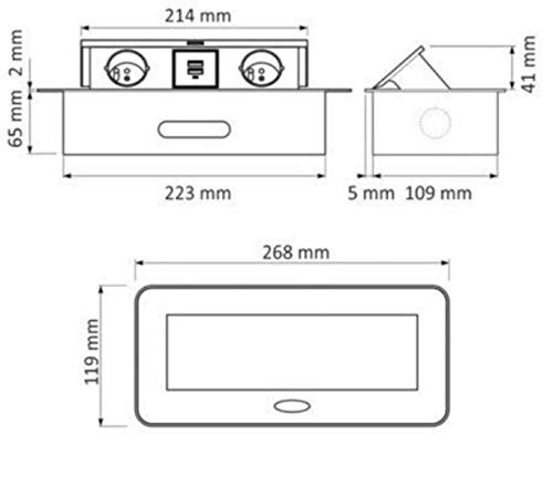 Versenkbare Steckdose DIANSA mit USB-Anschlüssen