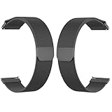 Metal Mesh Watch Band，Magnetic Lock Replacement Band Milan Quick Release Wristbands for Men Women 10 14 16 18 20 22 24MM Lug Width 2pcs (Color : Black, Size : 22MM)