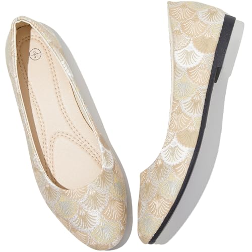Image of Women's Ballet Flats Shoes Dress Slip on Shoes | PU Leather Teacher Business Casual Loafers Non Slip Low Heel Dressy