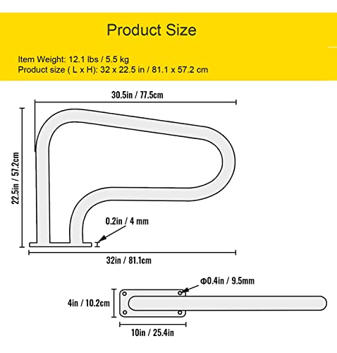 Gguwug Schwimmbecken-Handlauf Tragbar Einstiegshilfe Pool Pool Haltegriff Edelstahl Einfache Installation für Schwimmbecken im Boden, Sicherheits-Swimmingpool-Geländer Leiter-Stufen-Handlauf – Bild 3