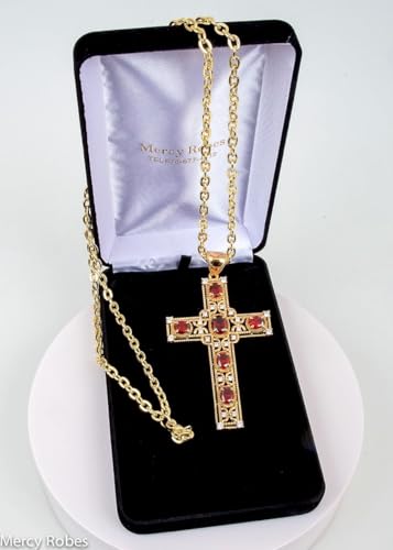 Pectoral Cross With Chain Style Ben02 (G Red)2