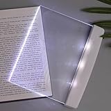 【Design della luce non disturbante】: l'innovativa Flat Book Light utilizza un pannello trasparente inclinato per fornire un'illuminazione non disturbante, garantendo una visione senza ostacoli e favorendo un ambiente di lettura caldo e accogliente, per le routine di lettura serale a lettoes
