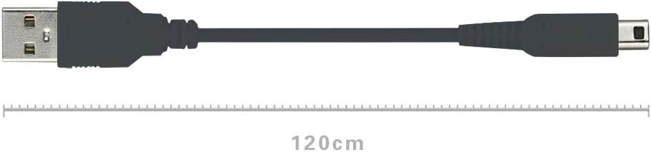 USB Cable Charging Line 3.94feet Can Be Used for NEW3DS/NEW3DSLL/3DS/3DSLL/I2DS/DSI/DSILL/2DS Charge (Black)