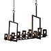 Justice Design Group MSH-8719-10-DBRZ Wire Mesh Dakota 12-Up and 5-Downlight Bridge Chandelier Tall, 34-Inch by 49-Inch by 13-Inch, Dark Bronze