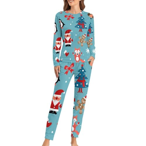 Ensemble de pyjama femme Chevreuil Peguin contre les nuits fraîches avec pantalon confort