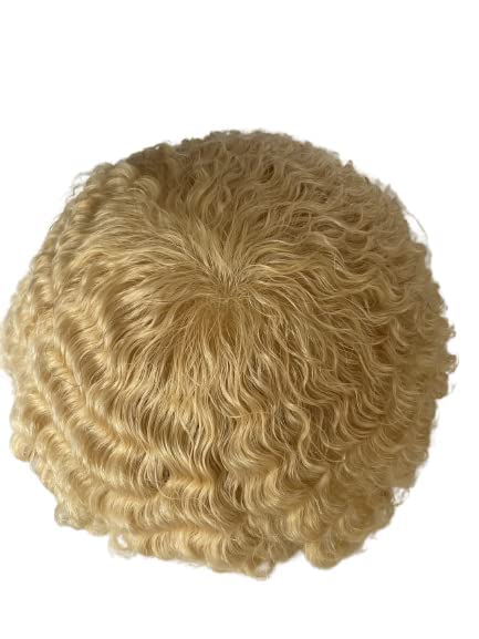 Miniatura 6 de Voloria 10 x 8 pulgadas, encaje completo de ondas africanas, postizo afro rizado negro para hombre, sistema de reemplazo de cabello humano brasileño