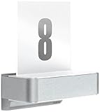 [page_title]-Steinel LED Außenwandleuchte L 820 LED silber, inkl. Hausnummer, 12,5 W, 612 lm, 160° Bewegungsmelder, 5 m Reichweite