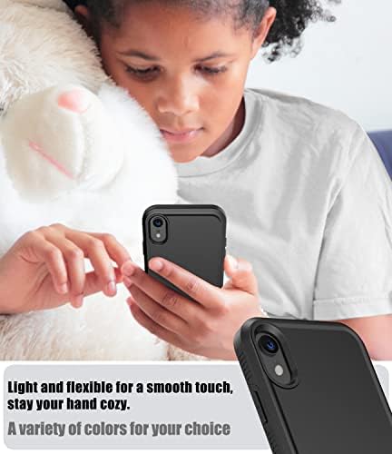 CASELIVE for iPhone XR Case, [Shockproof] [Drop-proof] [with 2 Tempered Glass Screen Protector] Heavy Duty Protection Phone Case Cover for Apple iPhone XR 6.1 inch (Black)