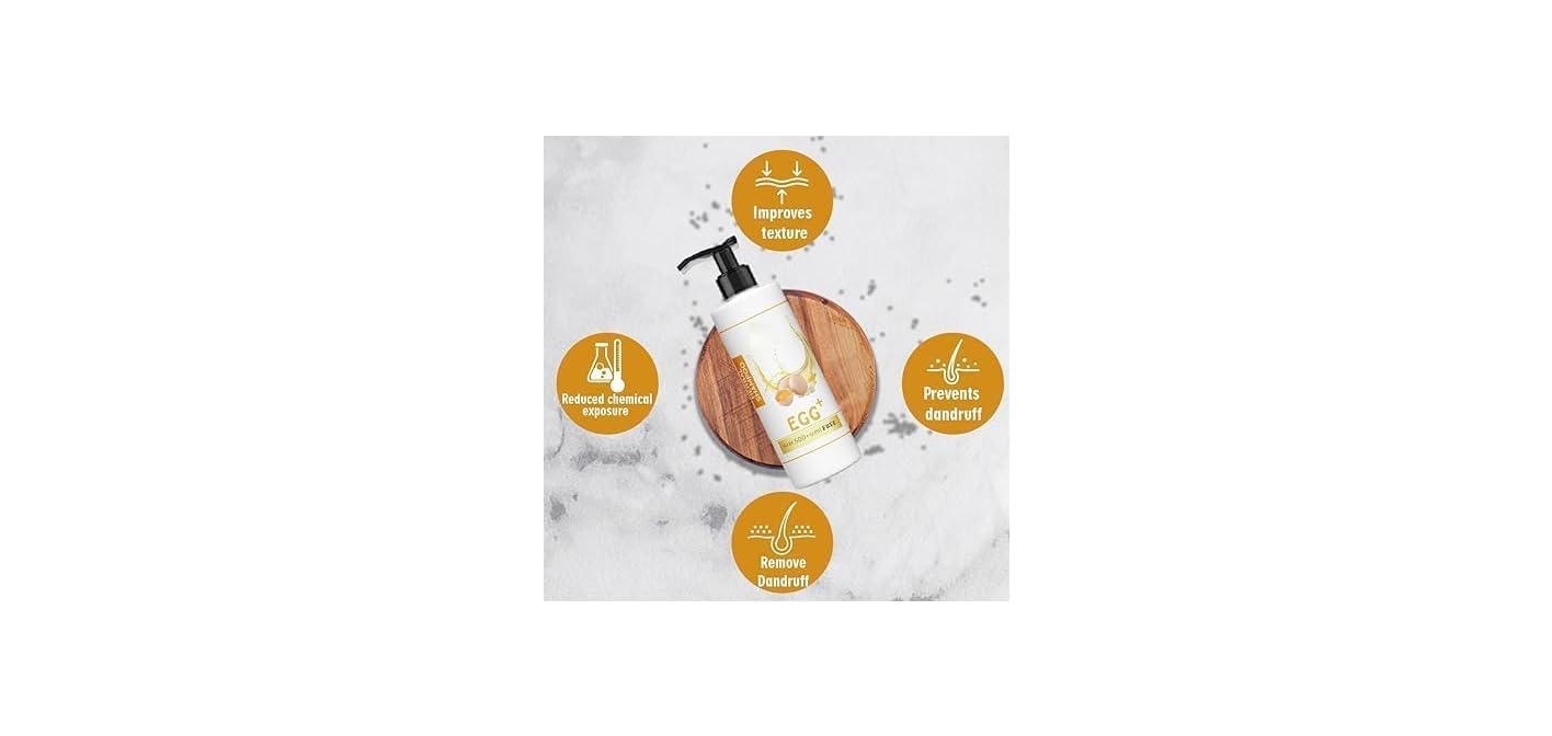 DS Egg Shampoo For Hair Growth | Egg & Banana Shampoo For Hair Loss | | Anti-Dandruff | Anti-Hair Fall | Ideal for Shiny, Healthy Hair | Organic And Natural - 550ml(18.6 Oz)