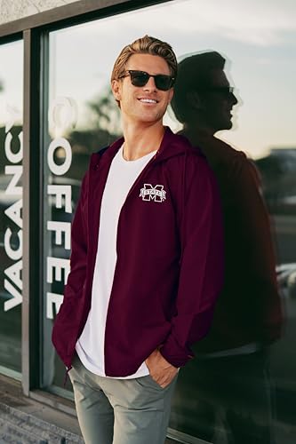 Sorority Letters Shop Mississippi State University Lightweight Windbreaker Jacket embroidered with MSU M3