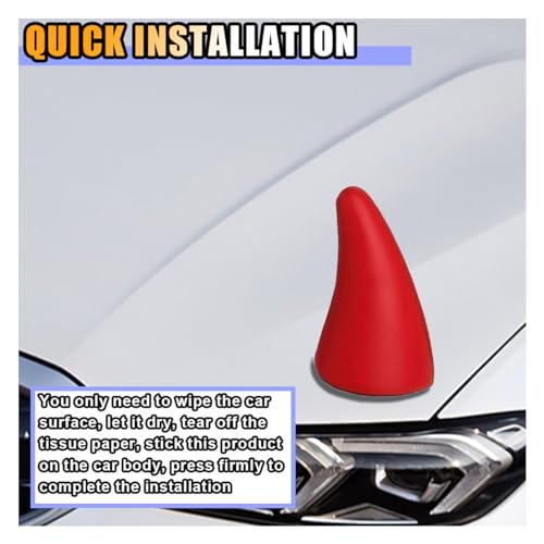 Image of 2 PCS 3D Devil Horn Sticker, Car Roof Bumper Decoration, 4.3 Inch Elasticity Anti Collision Protector Sticker, Car Exterior Accessories for Truck SUV Helmet Motorcycle (Red)