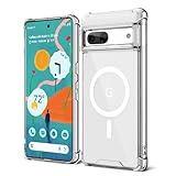 KIOMY Case for Google Pixel 7a Shockproof Bumper Protective Cover Hybrid Design Hard PC Back + Flexible TPU Raised Bezel Slim Fit with Airbag Corners Magnetic Compatible with Magsafe Wireless Charging