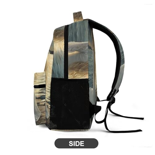 Witch Woman Moon Beach Travel Backpack Casual Daypack Shoulder Bag with Adjustable Shoulder Straps4