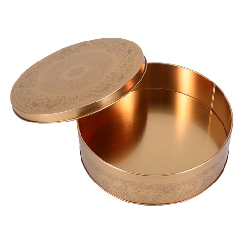 Luxshiny Round Cake Pan 6.6 Inch Tinplate Box for Baking Cakes Cookies Desserts Oven Safe Multi-Use Decorative Storage Container for Parties Weddings