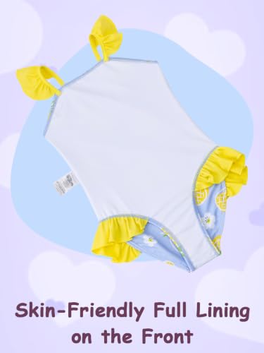 Image of DAXIANG Girls One Piece Ruffle Strap Swimsuit Quick Dry Mermaid Swimwear Beach Sport Bathing Suit for Toddler Kids 4-11 Years