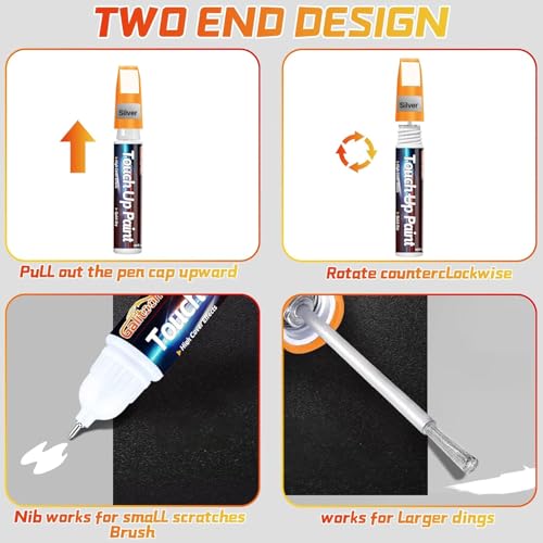 Galitoon BQB-A1-CA-0725 Silver Touch Up Paint Pen For Cars thumb #3