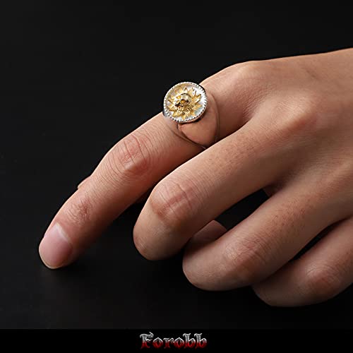 Image of Skull Ring 925 Sterling Silver Handcrafted Gothic Rock Punk Diablo Vintage Cocktail Party Biker Retro [Sunflower 60029] - Ring Size 9
