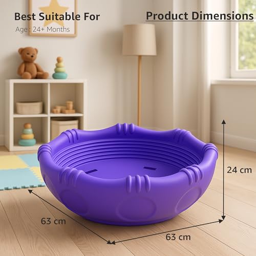 Amazon Brand - Jam & Honey 2-in-1 Rocking and Climbing Dome for Toddlers | Indoor/Outdoor Wobble Disk | 25kg Weight Capacity | Kids 2-5 Years | Balancing Board for Kids - Image 2 thumbnail
