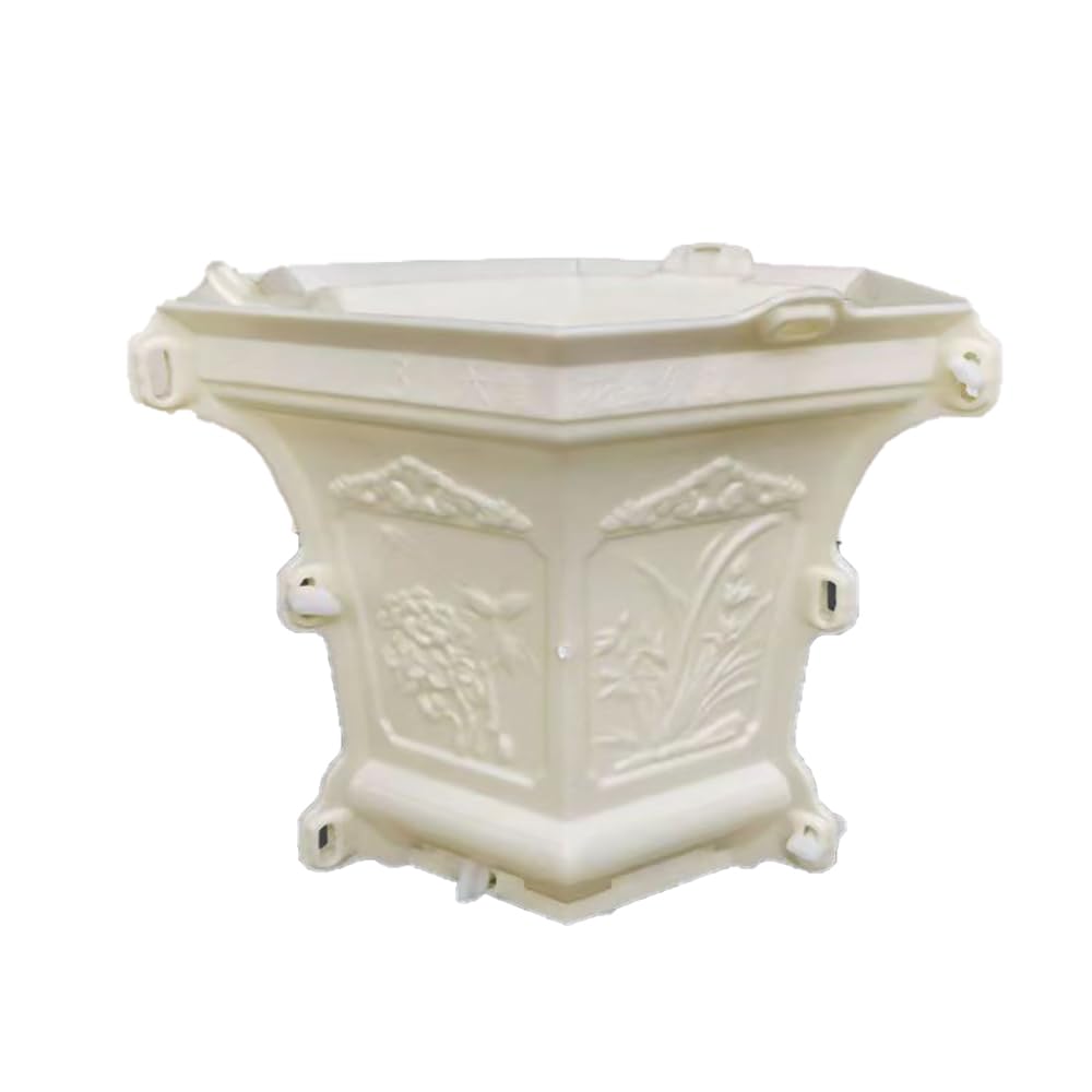 Stampo esagonale da 31 cm / 12.2in per vaso, per piccole peonie e orchidee in cemento, per bonsai ispessito, modello in plastica abrasiva a colonna romana