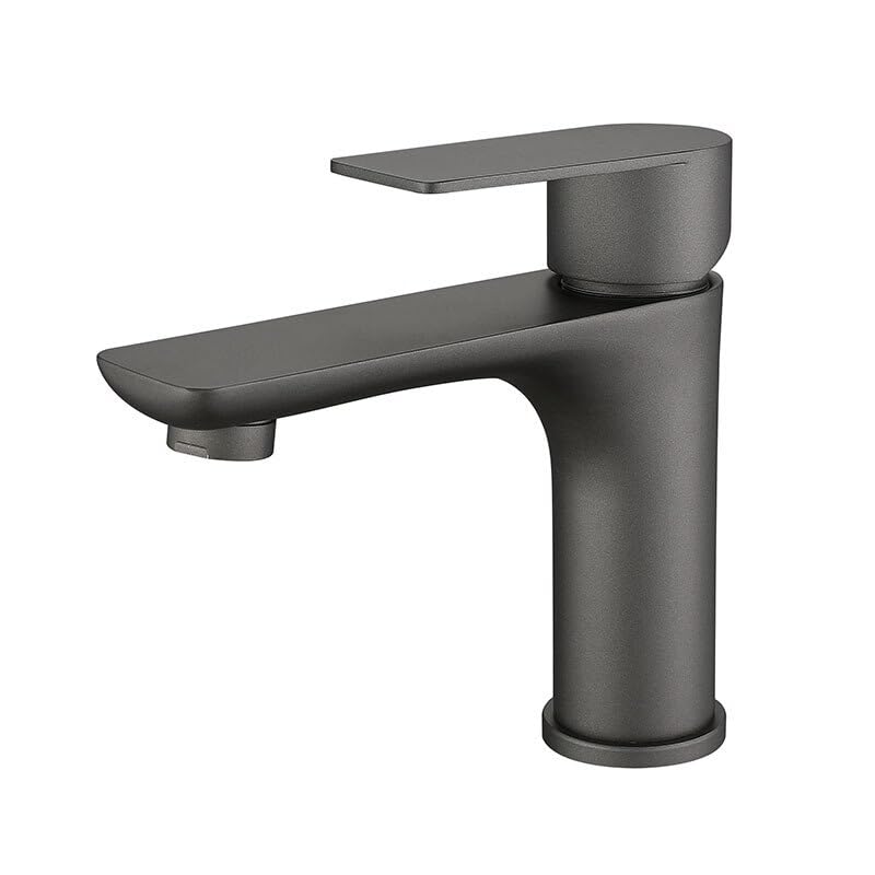 Robinet mitigeur eau chaude et froide en acier inoxydable gris pour optimiser le débit du lavabo