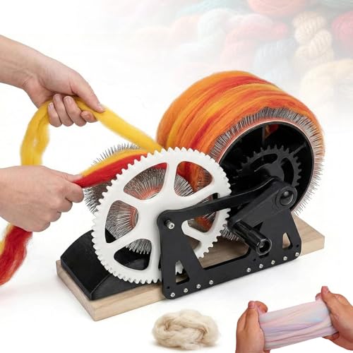 Hand Crank Drum Carder, Manual Wool Carding Machine, Quick Blending