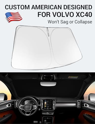 Image of Proadsy 2026 Upgrade Windshield Sun Shade Custom Fit Volvo XC40 2019-2026 Foldable Front Sunshade Protector Sun Visor Blocks UV Rays Keep Car Cooler Accessories