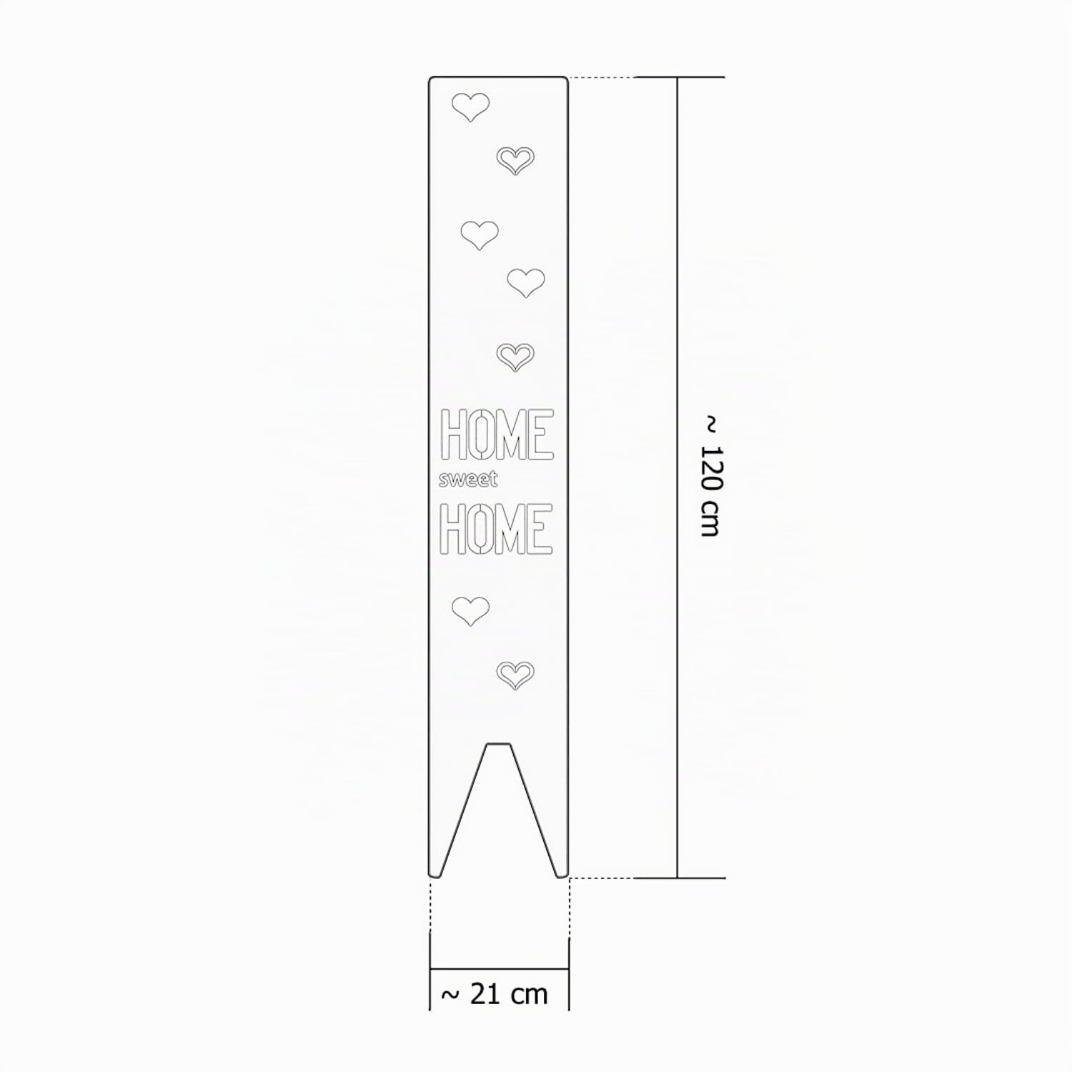 tuning-art EW101-E Gartenstecker Gartenschild Home | Garten Deko | Abkantung | 120cm x 21cm
