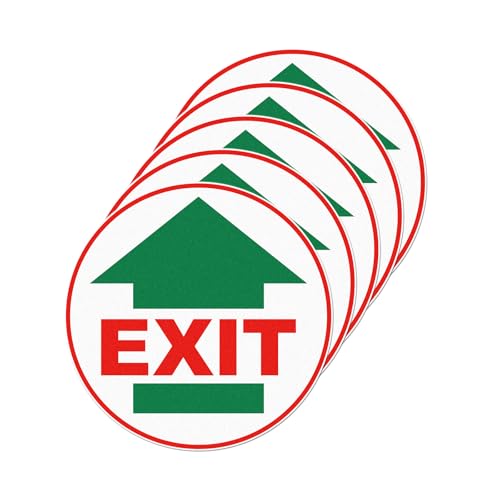 5 Pack Exit Arrow Floor Stickers Waterproof Sign