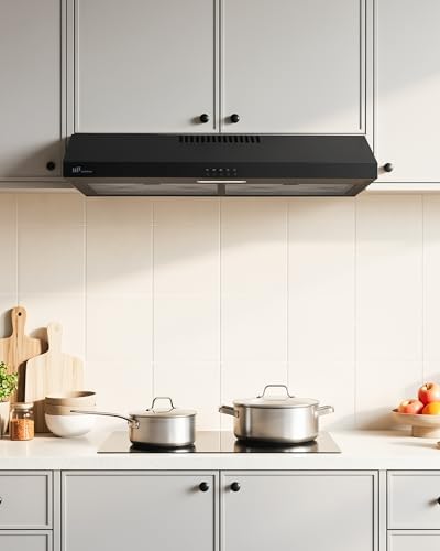 Upstreman 30 Inch Under Cabinet Range Hood, Black Vent Hood-HU30