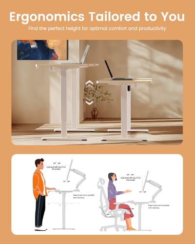 Image of ErGear Height Adjustable Electric Standing Desk, 71 x 30 Inches Sit Stand up Desk, Memory Computer Home Office Desk, Natural