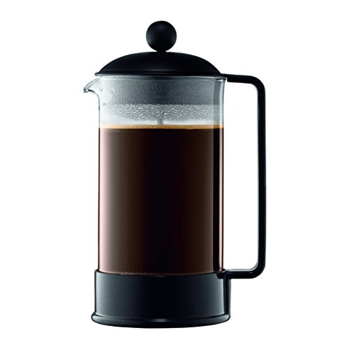 Bodum 34oz Brazil French Press Coffee Maker, High-Heat Borosilicate Glass, Black - Made in Portugal