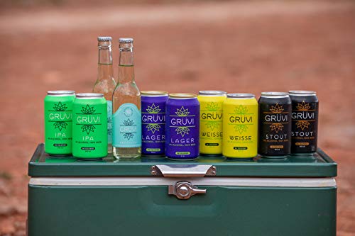 Gruvi Stout Non-Alcoholic Beer, 45 Calories, 4-Pack, 0% ABV, Zero Alcohol, NA Beer