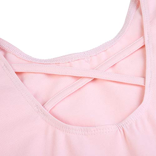 STELLE Collant feminino de balé de manga curta para dança, ginástica e balé (bebês/meninas/meninas g