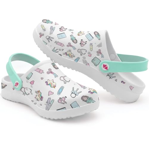 Nurse is Love Clogs Damen für Krankenschwestern Aqua - Hygienische Pantoletten und Clogs, Schuhe Ideal für Medizinische, Pflegehilfe & Pflege | Krankenschwester zubehör | Geschenke Nurse is Love Clogs Damen für Krankenschwestern Aqua - Hygienische Pantoletten und Clogs, Schuhe Ideal für Medizinische, Pflegehilfe & Pflege | Krankenschwester zubehör | Geschenke