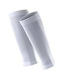 DANISH ENDURANCE Graduated Calf Compression Sleeves (Solid White 1 Pair, Medium)