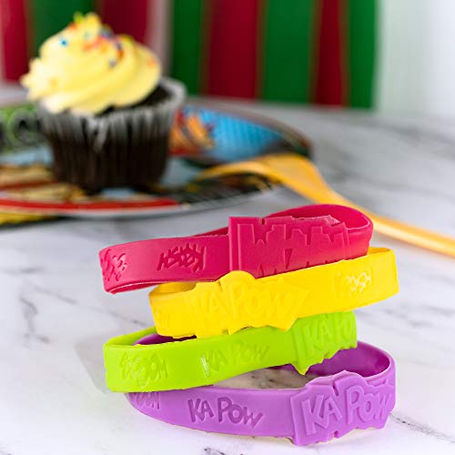Super Z Outlet SZ126 24 Assorted Superhero Comic Quotes & Sayings Colorful Rubber Jelly Bracelets For Children Birthdays, Party Favors, Kid'S Goody Bags thumb #8