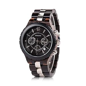BOBO BIRD Mens Luxury Stylish Wooden Watches Date & Chronograph Military Quartz Timepieces