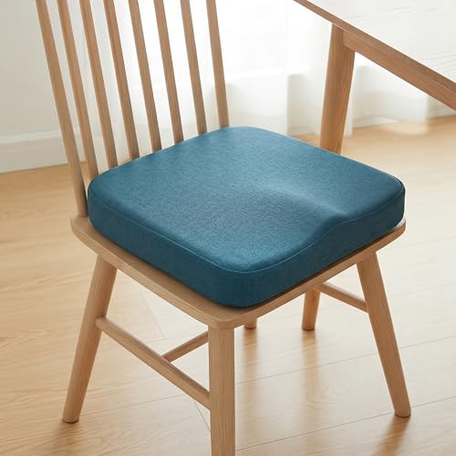 HOSUR 座布団 クッション 低反発 【厚さ6cm 極厚】 椅子用 40×40cm 通気性 蒸れない お尻が痛くならない 体圧分散 滑り止め 洗えるカバー 在宅勤務 テレワーク 車 オフィス チェアパッド ネイビー（Amazon）