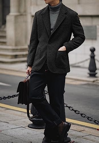 Men's Casual Sports Coats Dress Blazer Wool Blend Suit Jackets3