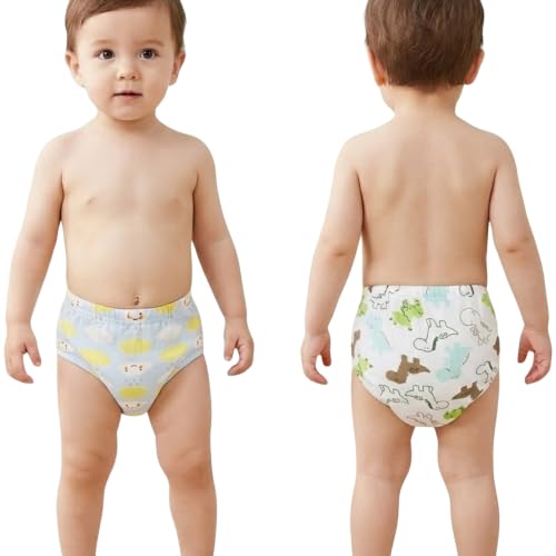 Image of Bembika Baby Training Pant Soft Cotton Reusable Potty Training Pants For Kids Leak-Resistant, Padded Underwear For Babies To Support Diaper Free Transition (L Size For 18-24 Months Pack Of 2)