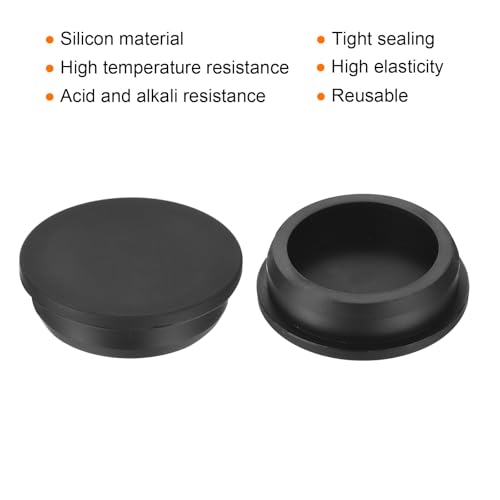 Image of uxcell High Temp Silicone Plug Mount Dia 56.3mm /2.22 inch t Shaped Rubber Stopper Hole Plugs for Powder Coating Plating Waterproof Plugs Sealing Plugs Black Pack of 3(OD 62.5mm)