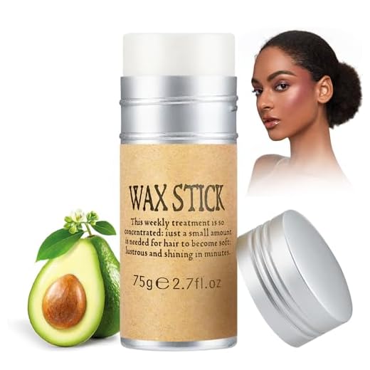 Barra de Cera para el Cabello, Palo de cera para el cabello, de Larga Duración Pomada no grasa, Barra de cera capilar para Flyaways, pelo Frizz, Que el Cabello se Vea Limpio,75g,Marrón