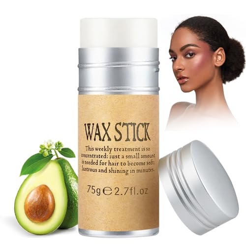 Barra de Cera para el Cabello, Palo de cera para el cabello, de Larga Duración Pomada no grasa, Barra de cera capilar para Flyaways, pelo Frizz, Que el Cabello se Vea Limpio,75g,Marrón