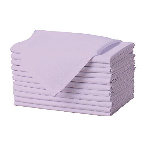 Gee Di Moda Cloth Napkins - 17 x 17 Inch Lavender Dinner Napkins - Set of 12 Soft & Absorbent Washable Fabric Cloth Table Napkins with Hemmed Edges for Hotel Restaurant Holiday Parties & Wedding