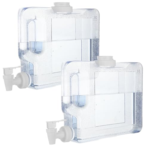 JMIATRY 2 Packs Refrigerator Water Dispenser For Fridge 0.79 Gallons/ 3 Liters Plastic Drink Dispenser for Fridge Water Container With Spigot Watering Jug With Spout, Convenient Handle