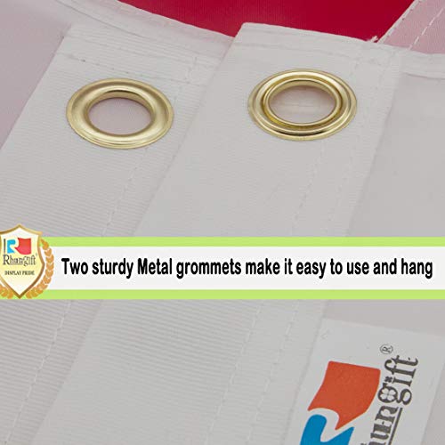 Rhungift Double Sides Pirate Edward Teach Flag Large 3X5 Ft, Moderate-Outdoor 100D Polyester,Canvas Header And Double Stitched- Bloody Flags Blackbeard Halloween Flag #TOP2