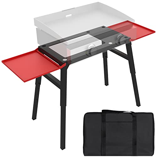 EasiBBQ Adjustable Universal Griddle Stand for Blackstone 17"/22" Table Top Griddle, with Double -Shelf Outdoor Worktable and Carry Bag for Outdoor Camping Cooking.